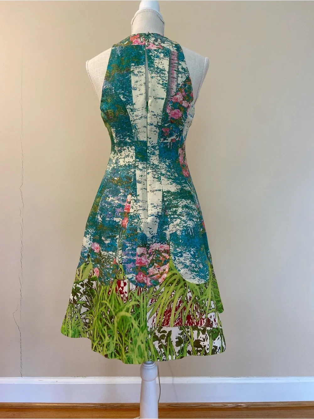 Tracy Reese Anthropologie Silk Monet Inspired Floral Pink Blue Green Dress $349 - Picture 10 of 16
